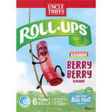 Uncle Tobys Roll-ups Fruit Snack Rainbow Berry Berry 6pk 94g