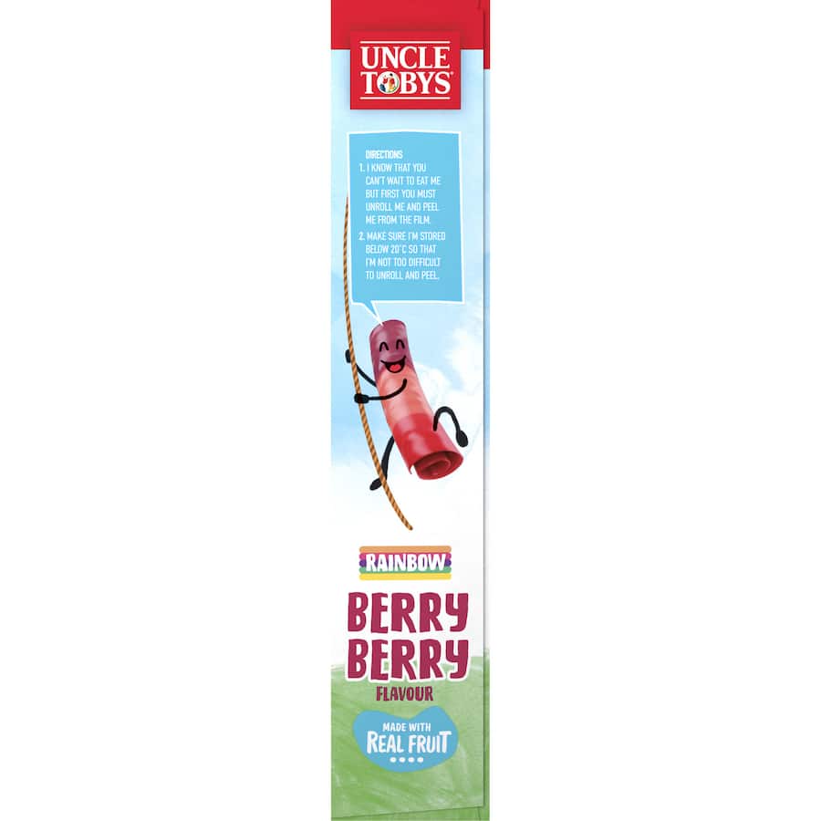 Uncle Tobys Roll-ups Fruit Snack Rainbow Berry Berry 6pk 94g