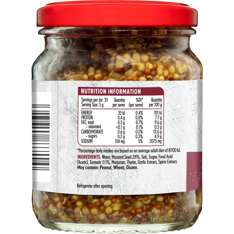 Masterfoods Mustard Wholegrain Jar 175g