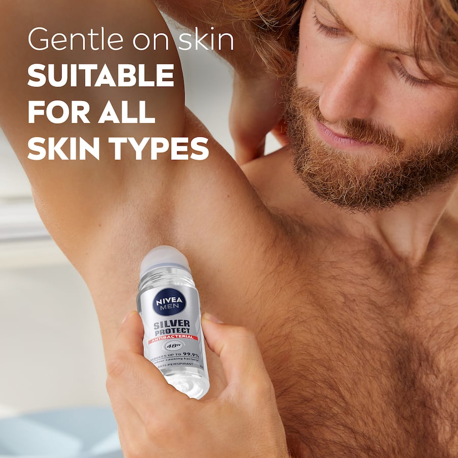 Nivea Men Roll On Deodorant Antiperspirant Silver Protect 50mL