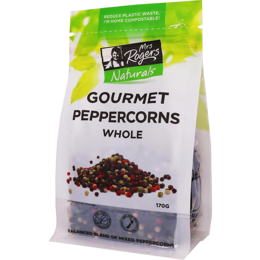 Mrs Rogers Naturals Peppercorns Gourmet Resealable pouch 170g