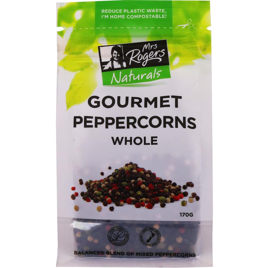 Mrs Rogers Naturals Peppercorns Gourmet Resealable pouch 170g