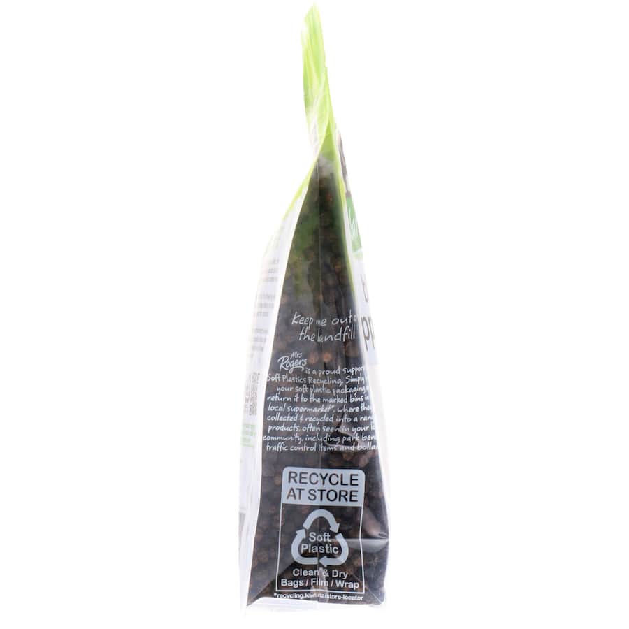 Mrs Rogers Naturals Peppercorns Black Resealable pouch 200g
