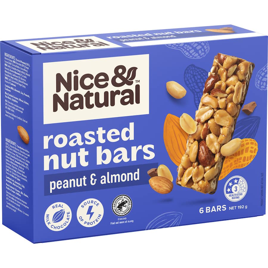 Nice & Natural Nut Bars Peanut & Almond 6pk 192g