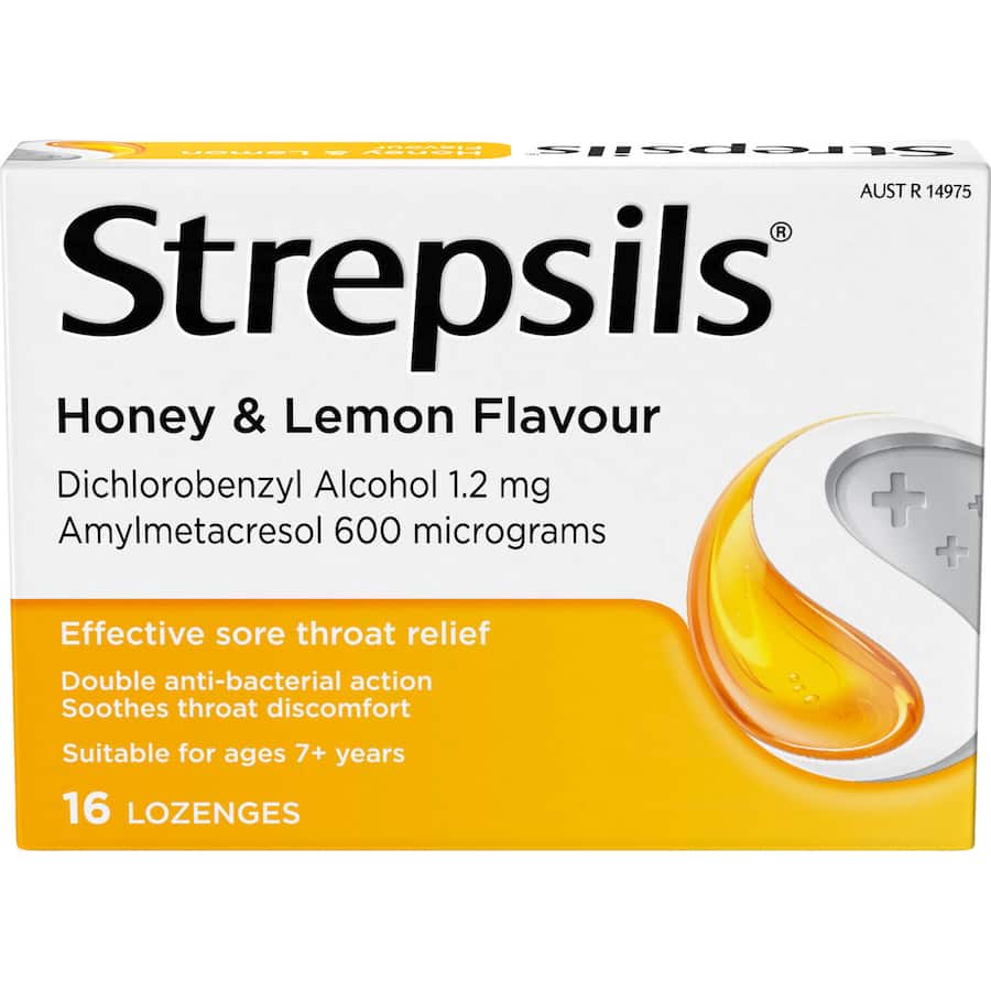Strepsils Sore Throat Relief Lozenges Honey & Lemon Flavour