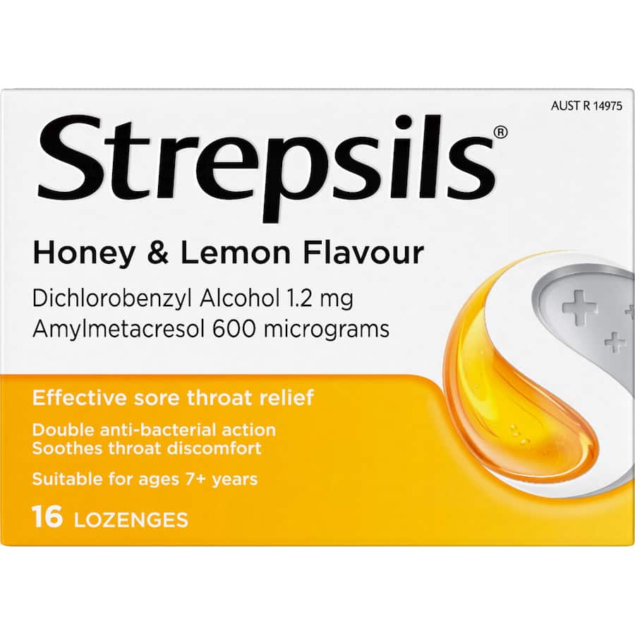 Strepsils Sore Throat Relief Lozenges Honey & Lemon Flavour