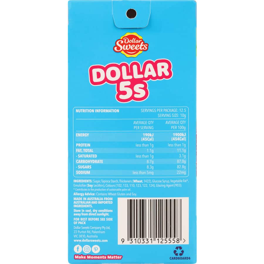 Dollar Sweets Dollar 5s  125g