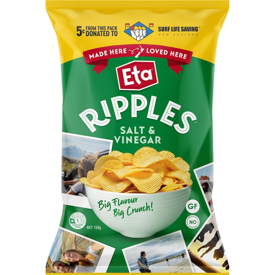 Eta Ripples Chips Salt & Vinegar 150g
