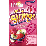 Nice & Natural Fruit Snacks Strawberry Strings 8pk 136g