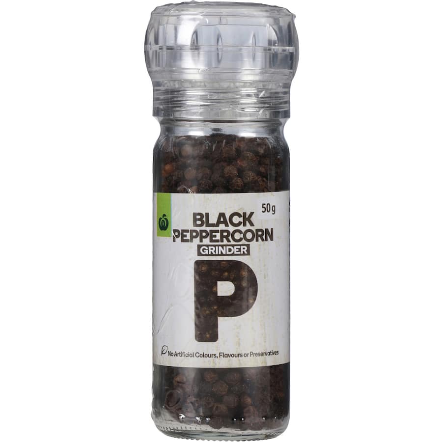 Woolworths Peppercorns Black Grinder 50g