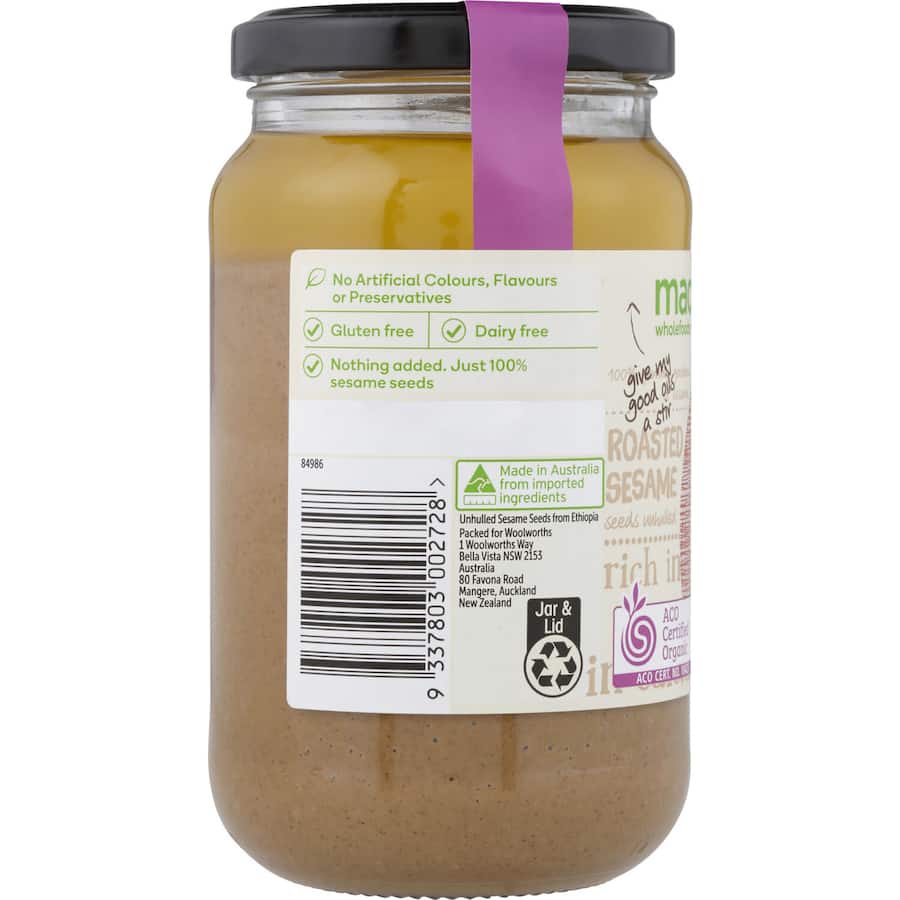 Macro Organic Unhulled Tahini  375g