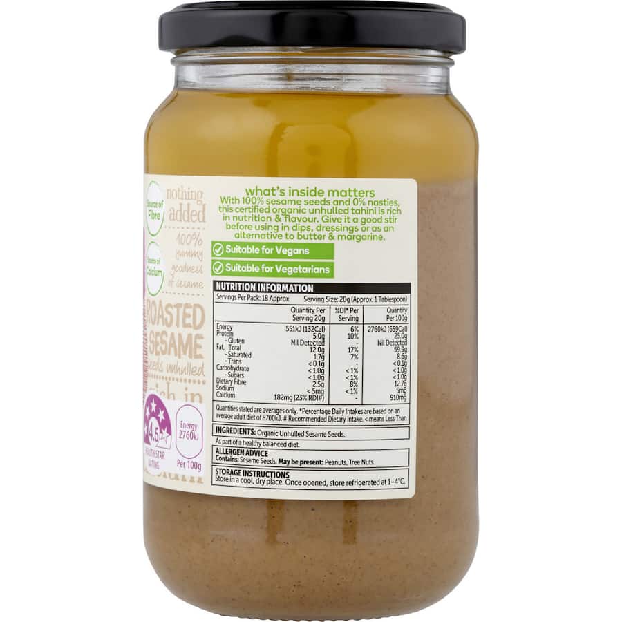 Macro Organic Unhulled Tahini  375g