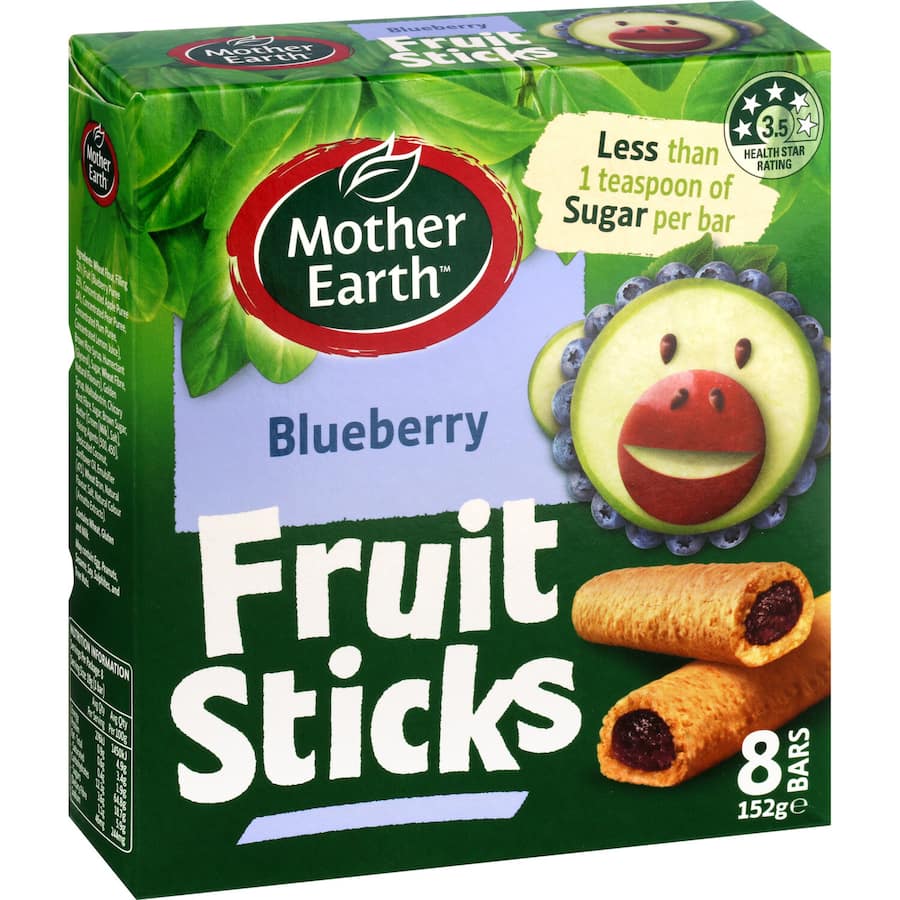 Mother Earth Fruit Sticks Blueberry 8pk 152g