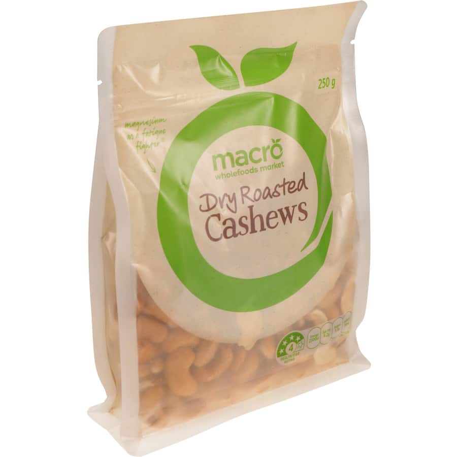 Macro Cashews Dry Roasted 250g
