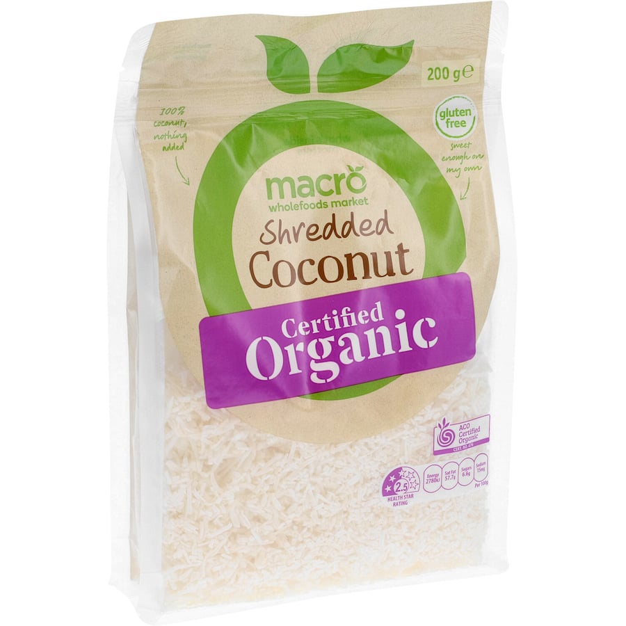 Macro Organic Coconut Shredded 200g