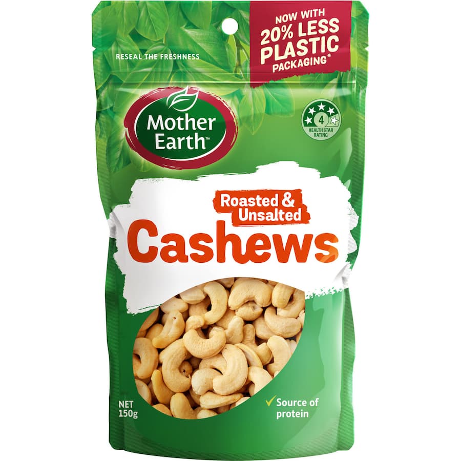 Mother Earth Cashews Roasted Unsalted 150g