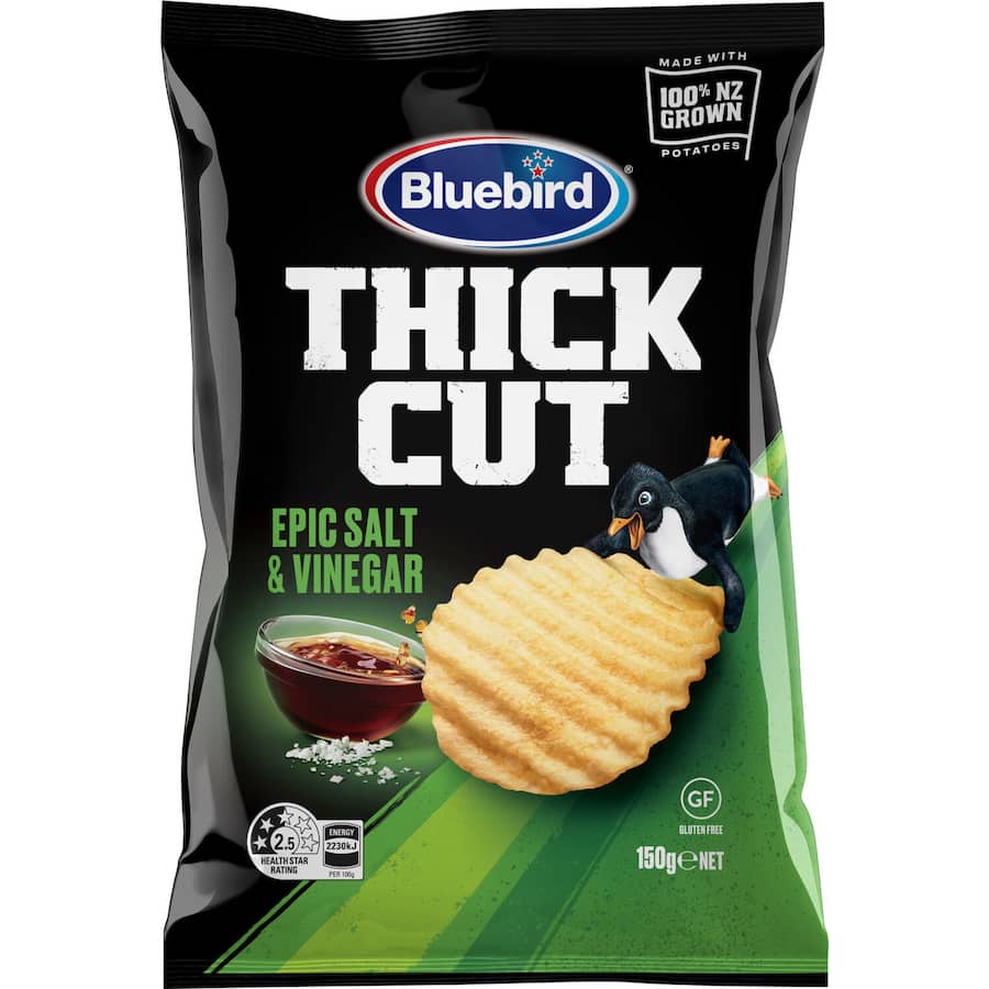 Bluebird Thick Cut Potato Chips Salt & Vinegar 150g