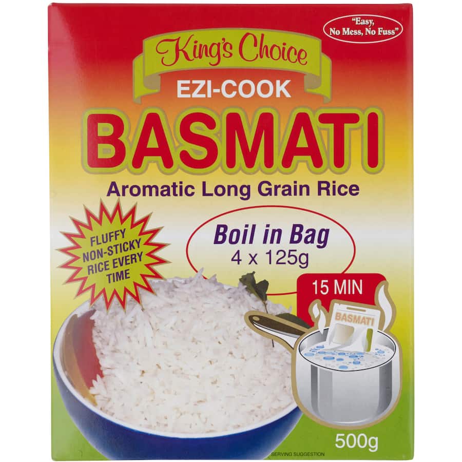 Kings Choice Basmati Rice Boil In Bag 4 X 125g 500g