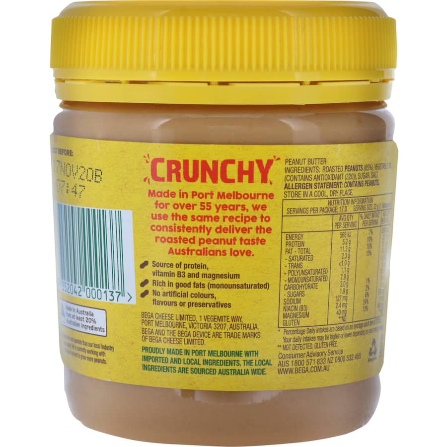 Bega Peanut Butter Crunchy 375g