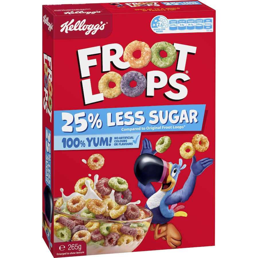 Kellogg's Froot Loops Cereal 25% Less Sugar 265g