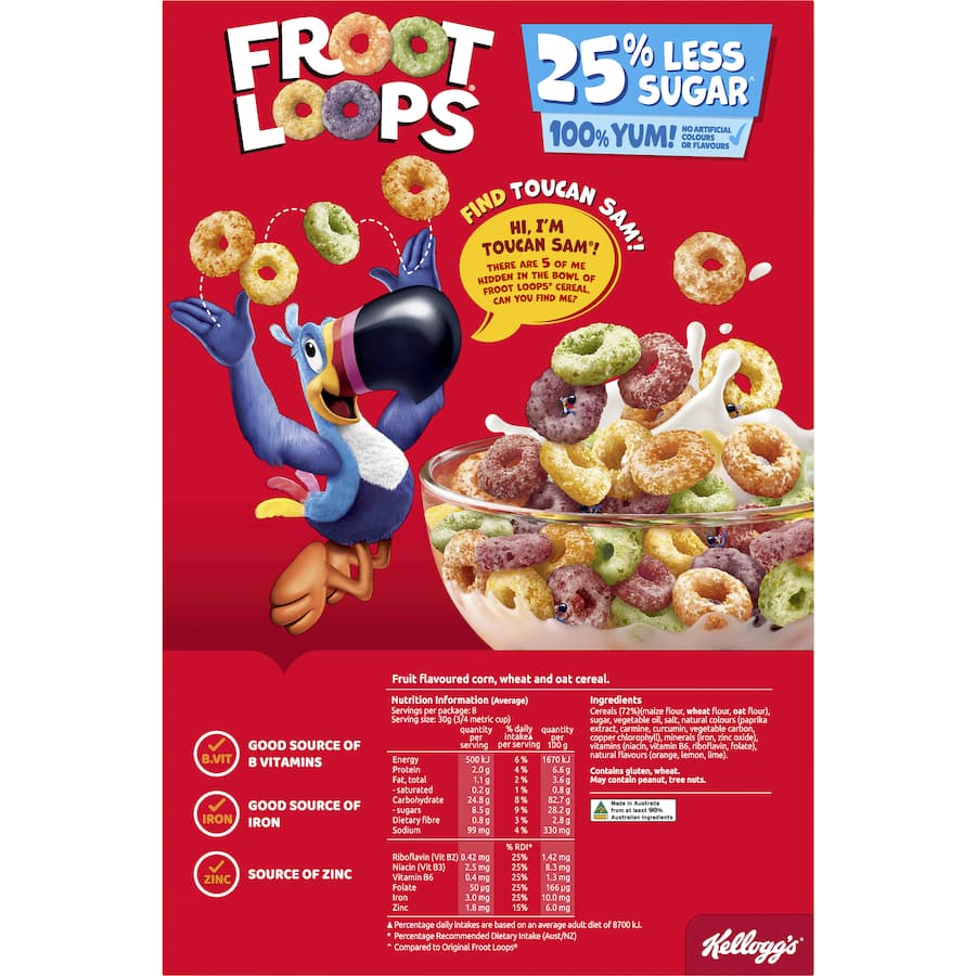 Kellogg's Froot Loops Cereal 25% Less Sugar 265g
