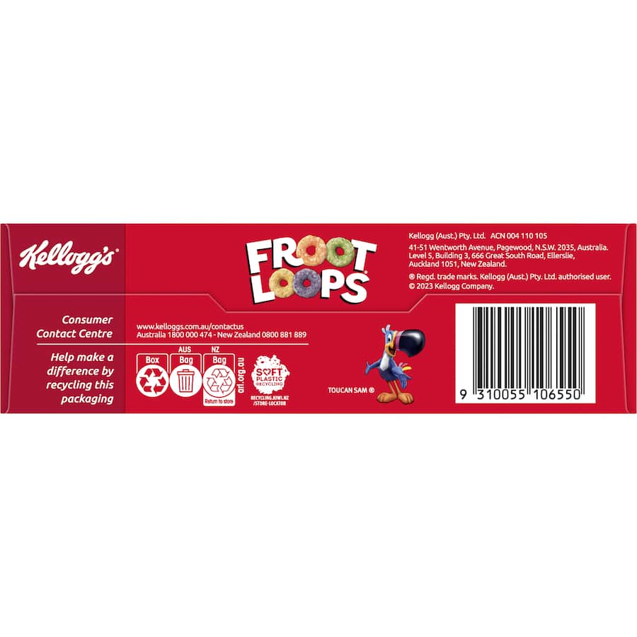 Kellogg's Froot Loops Cereal 25% Less Sugar 265g