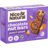 Nice & Natural Nut Bars Choc Peanut & Almond 6pk 180g