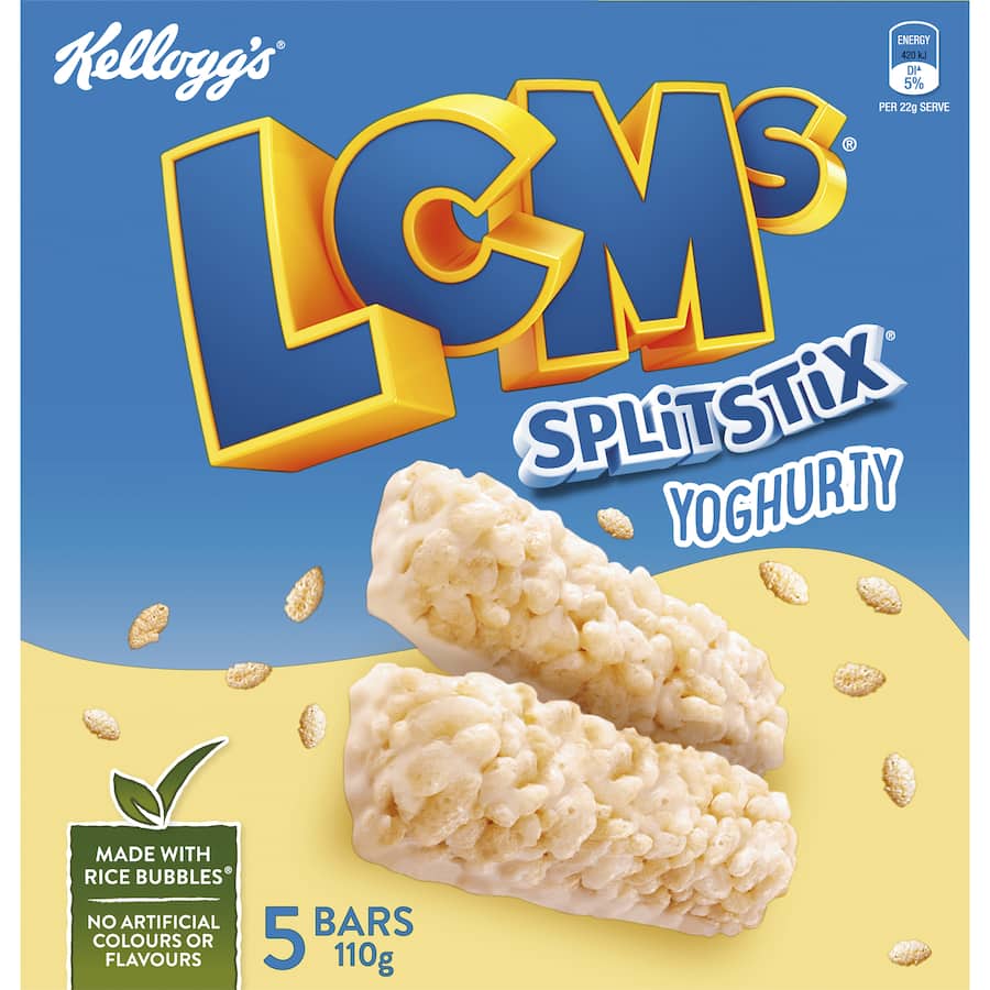 Kellogg's Lcms Cereal Bars Split Stix Yoghurty 5pk 110g