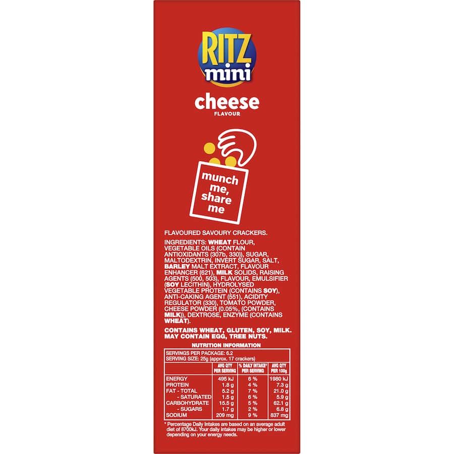 Ritz Mini Crackers Munching Cheese 155g