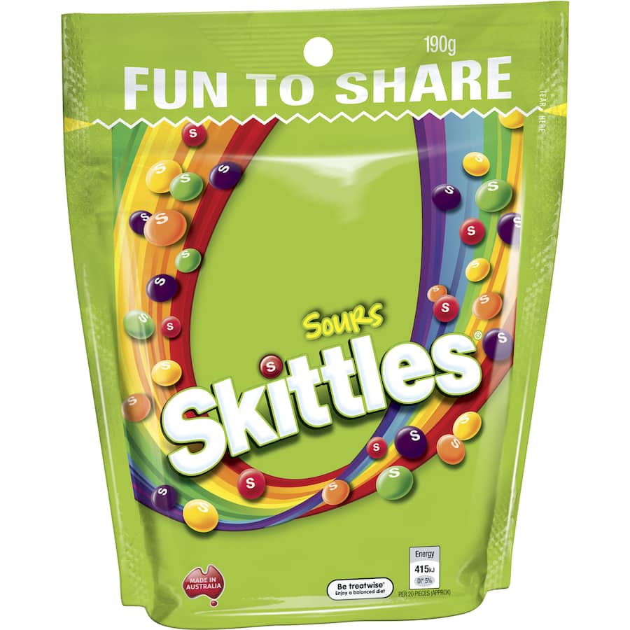 Skittles Sours Lollies Large Bag 190g