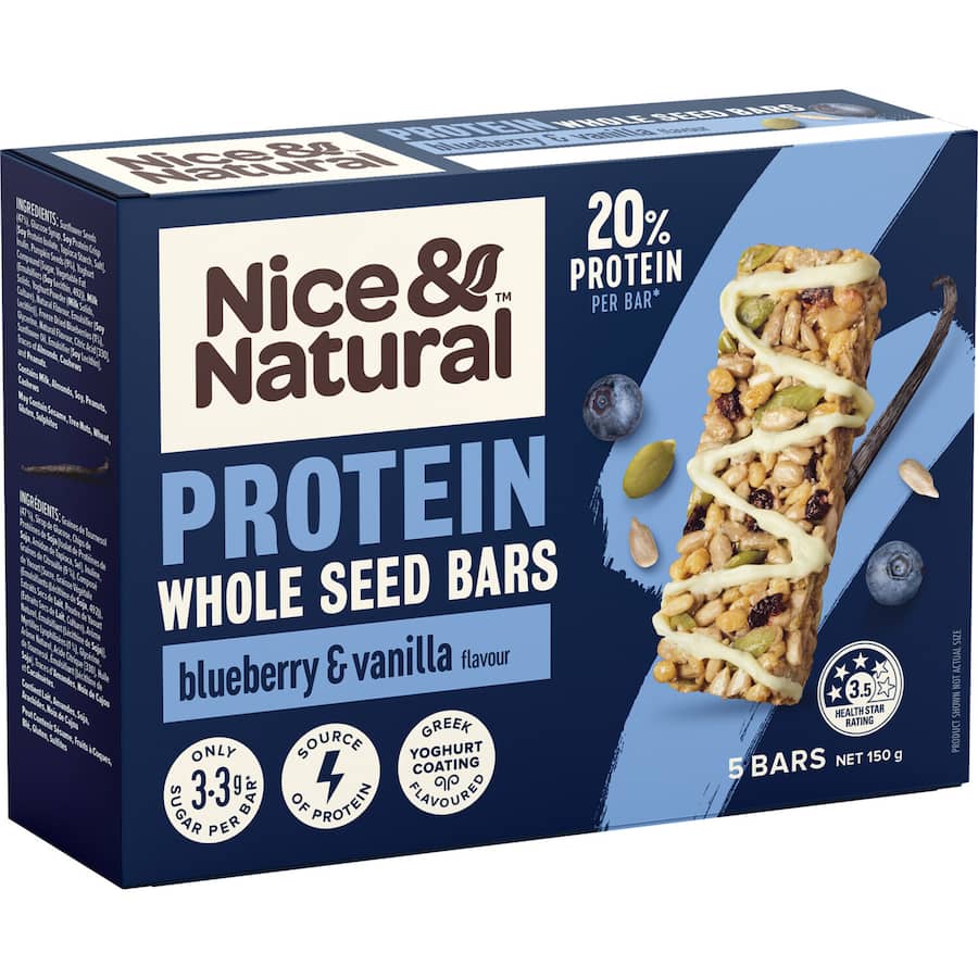 Nice & Natural Protein Bars Wholeseed Blueberry & Vanilla 5pk 150g