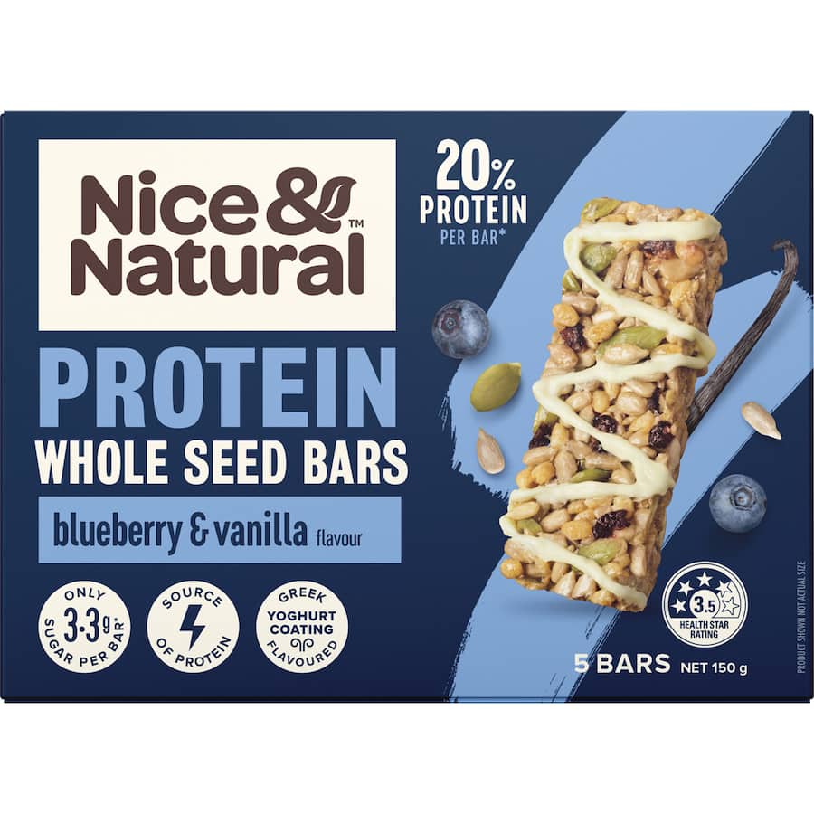 Nice & Natural Protein Bars Wholeseed Blueberry & Vanilla 5pk 150g