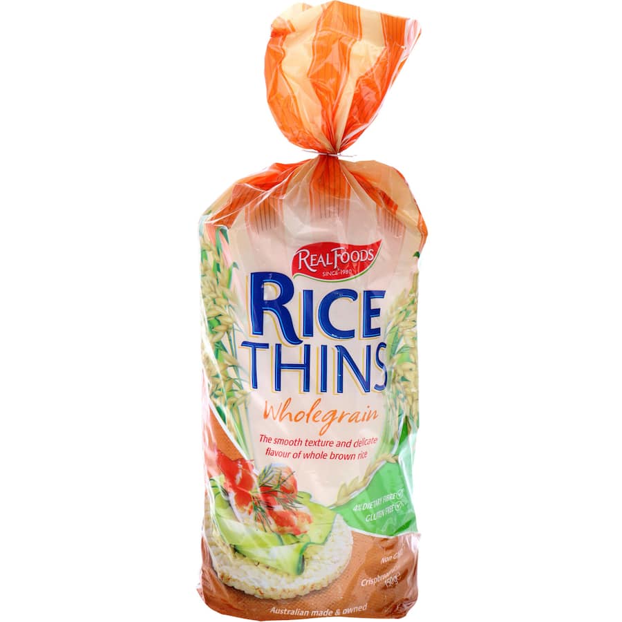 Real Foods Rice Thins Crispbread Wholegrain 150g