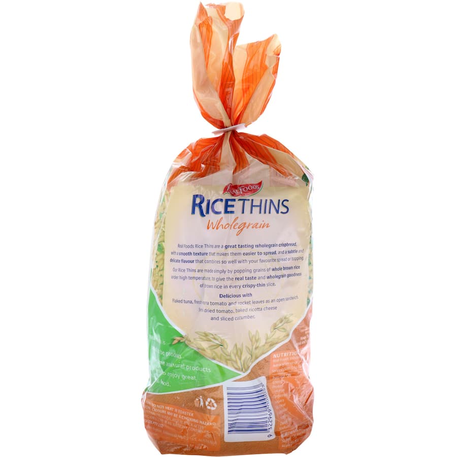 Real Foods Rice Thins Crispbread Wholegrain 150g