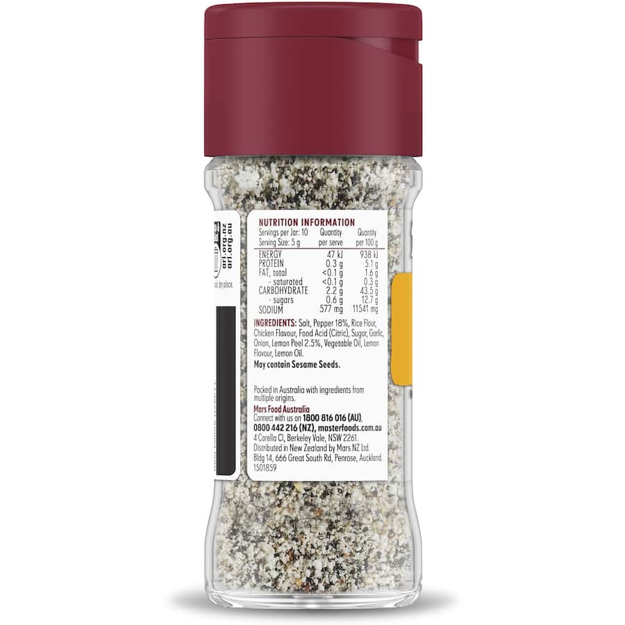 Masterfoods Lemon Pepper Seasoning Shaker 52g