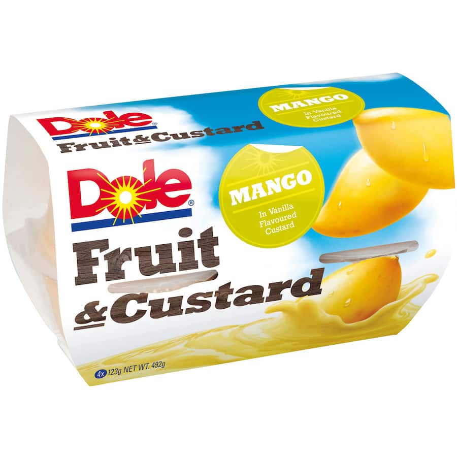 Dole Fruit & Custard Fruit Snack Custard & Mango 492g