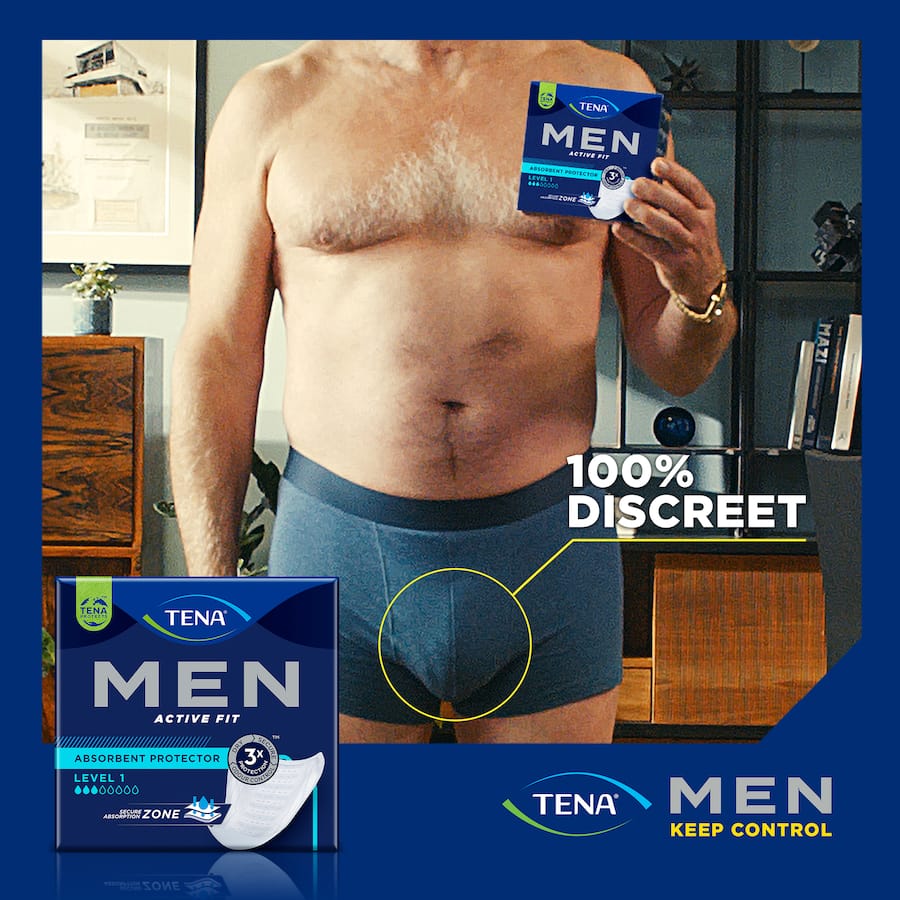 Tena Men Discreet Protection Mens Continence Pads Level 1 Light Protection 12pack