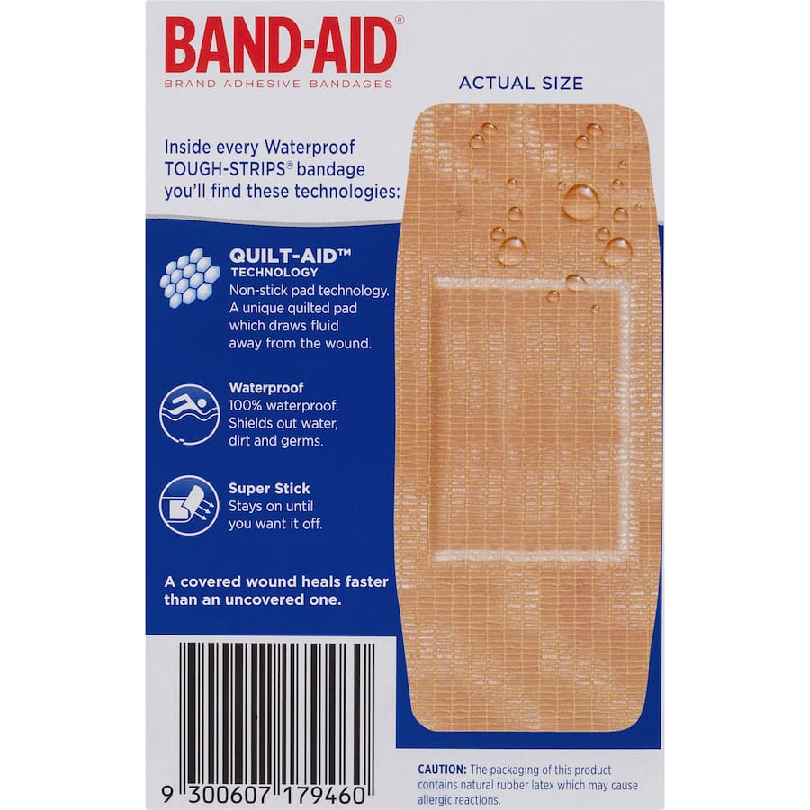Band Aid Plasters Tough Strips Waterproof Extra Large 10pack
