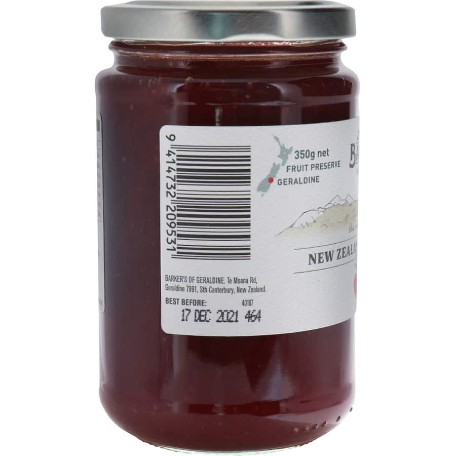 Barkers Strawberry Jam NZ 350g