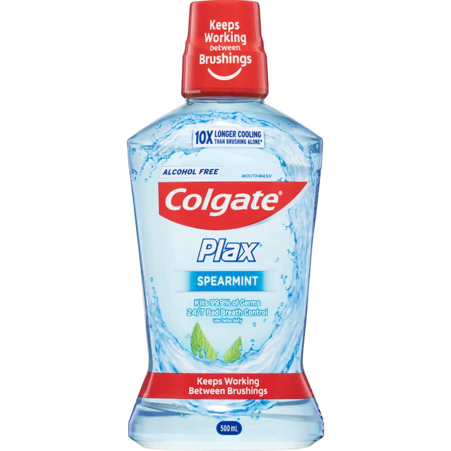 Colgate Plax Antibacterial Mouthwash Rinse Spearmint 500mL
