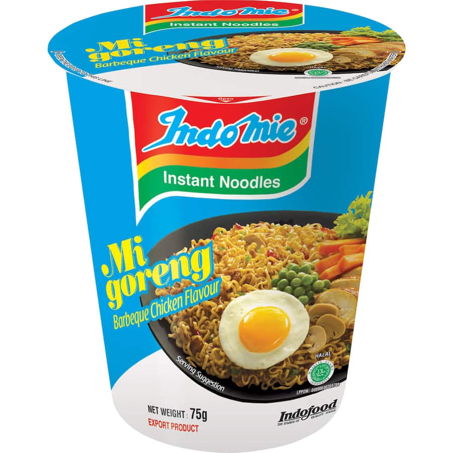 Indomie Instant Noodles Cup Bbq Chicken Mi Goreng 75g