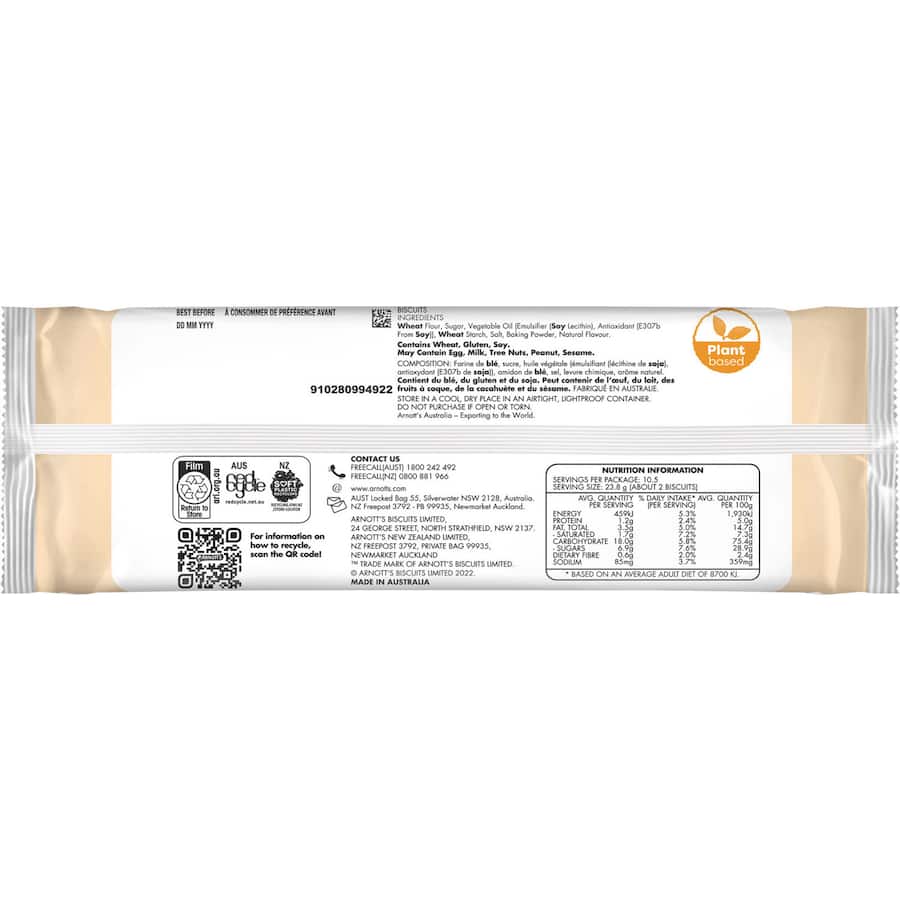 Arnotts Plain Biscuits Nice 250g
