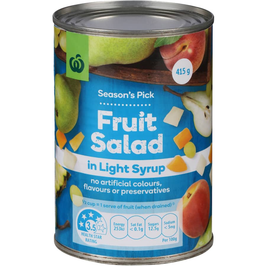 Woolworths Fruit Salad In Light Syrup Can 415g