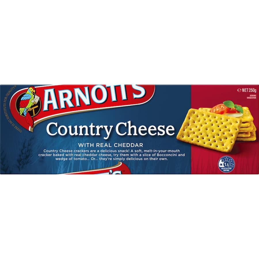 Arnotts Crackers Country Cheese Pkt 250g
