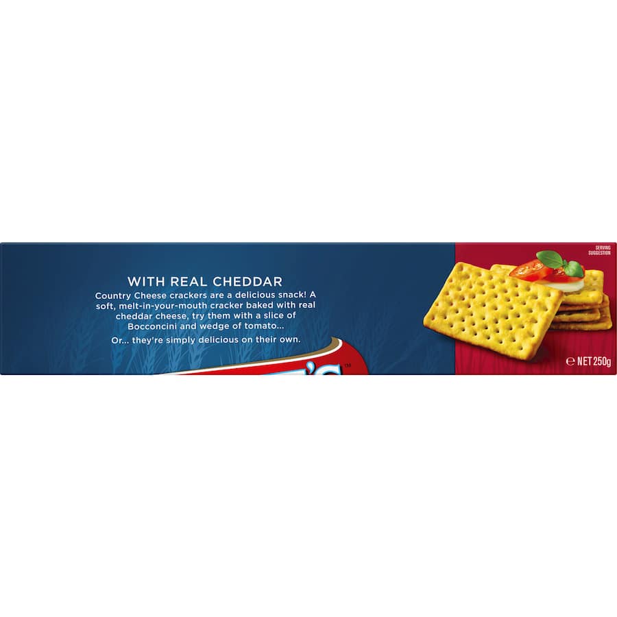 Arnotts Crackers Country Cheese Pkt 250g