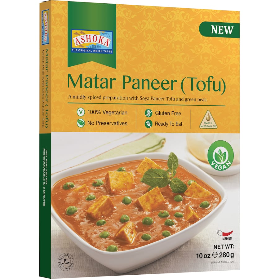 Ashoka Ready Meal Matar Paneer (Tofu) Medium Box 280g