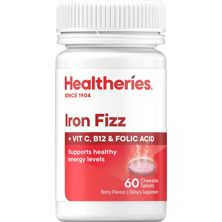 Healtheries Iron Chewable Fizz Tablets 60pack