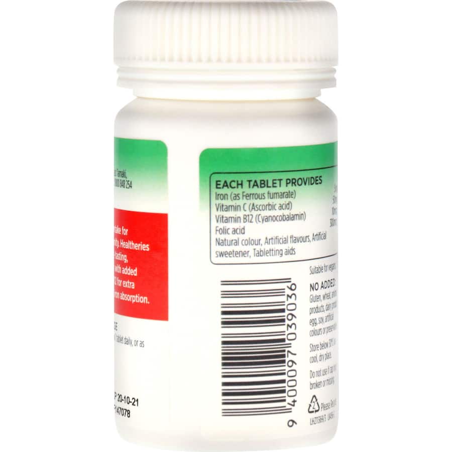 Healtheries Iron Chewable Fizz Tablets 60pack