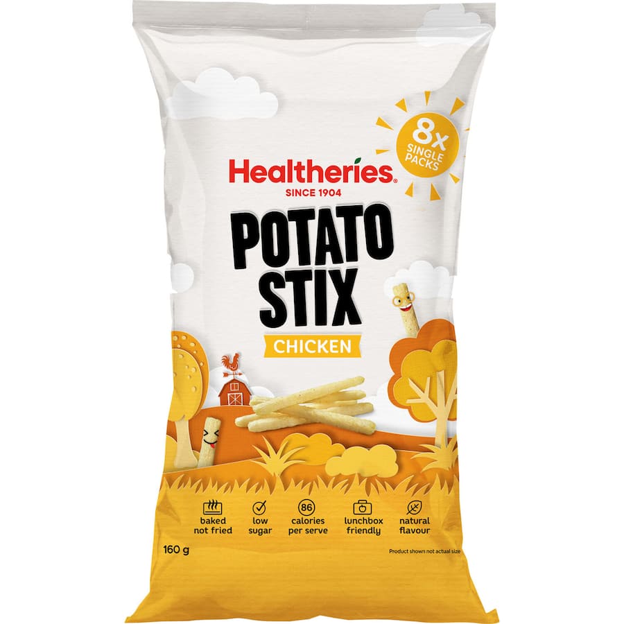 Healtheries Kidscare Potato Snack Stix Roast Chicken 160g Multi 8pack
