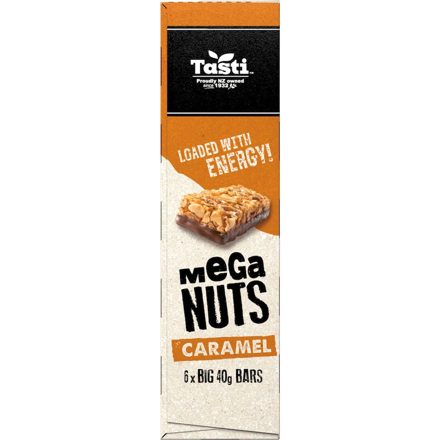 Tasti Mega Nuts Nut Bars Caramel 6pk 240g